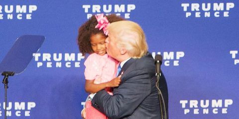 Little Girl Dodges Kiss From Trump At Rally Trump Kissing Children