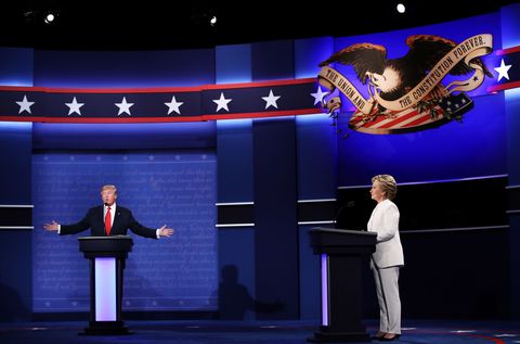 Donald Trump and Hillary Clinton at third debate