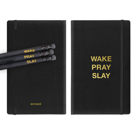 <p>Beyoncé<span class="redactor-invisible-space"></span> Wake Pray Slay Journal and Pencils, $25; <a href="http://shop.beyonce.com/products/58655-wake-pray-slay-journal">shop.beyonce.com</a> </p>