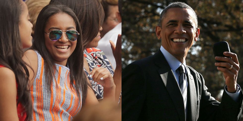 Sasha Obama Trolls President Obama on Snapchat - Barack Obama on First ...