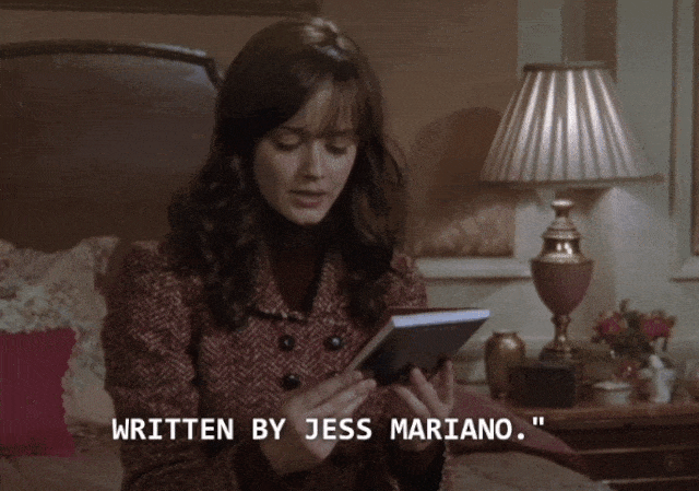 Jess wrote a book Gilmore Girls gif