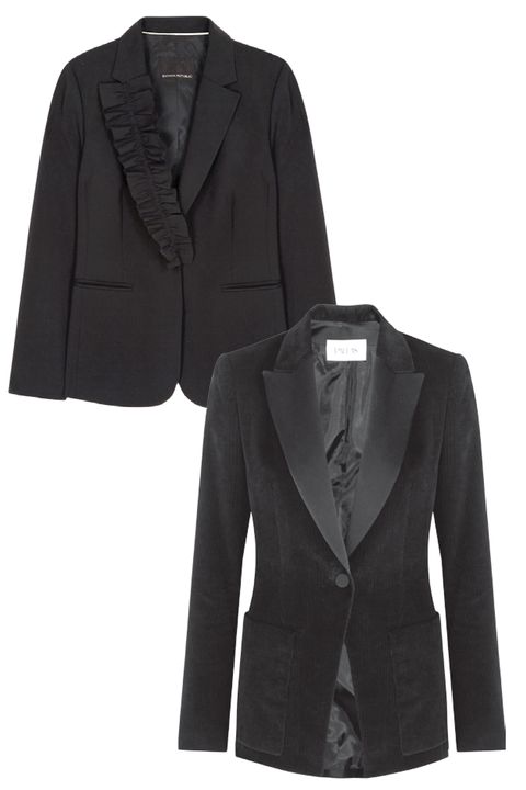 <p>Wool blazer, BANANA REPUBLIC, $228. </p>

<p>Corduroy jacket, PALLAS PARIS,$1,635.</p>