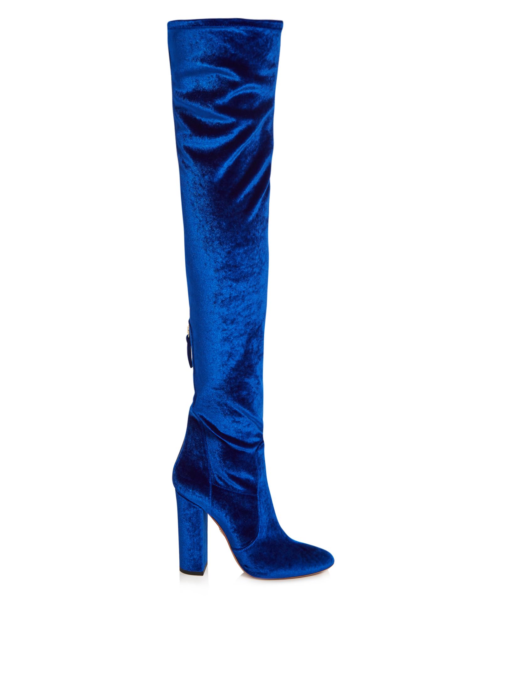 electric blue thigh high boots