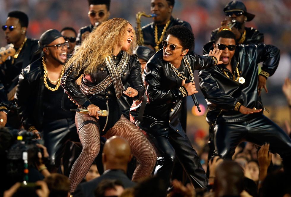 <p>After dropping Formation the day before her performance, we saw Beyoncé kill it at during the Super Bowl Half Times show and collaborated with Bruno Mars and Coldplay in a hit politically inspired performance, which touched on racial and LGBTQ equality. </p>