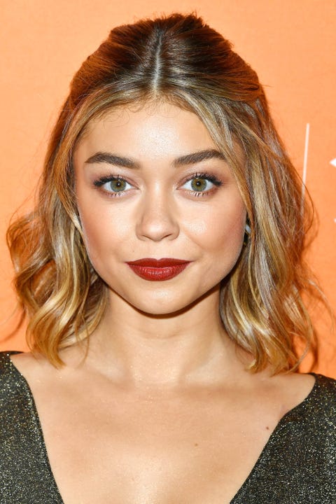 <p>Short ombré hair works great as a half-up, as Hyland proves. With the upper half of your hair pulled back, your crown will only show your dark roots and the lighter bottom half will brighten your face. </p>