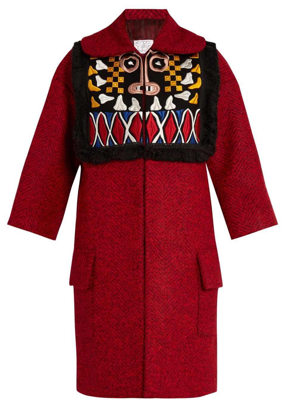 <p>Stella Jean Pregare Embroidered Coat, $570 (originally $1,265); <a href="http://www.matchesfashion.com/us/products/Stella-Jean-Pregare-embroidered-coat--1059238" target="_blank" data-tracking-id="recirc-text-link">matchesfashion.com</a></p>