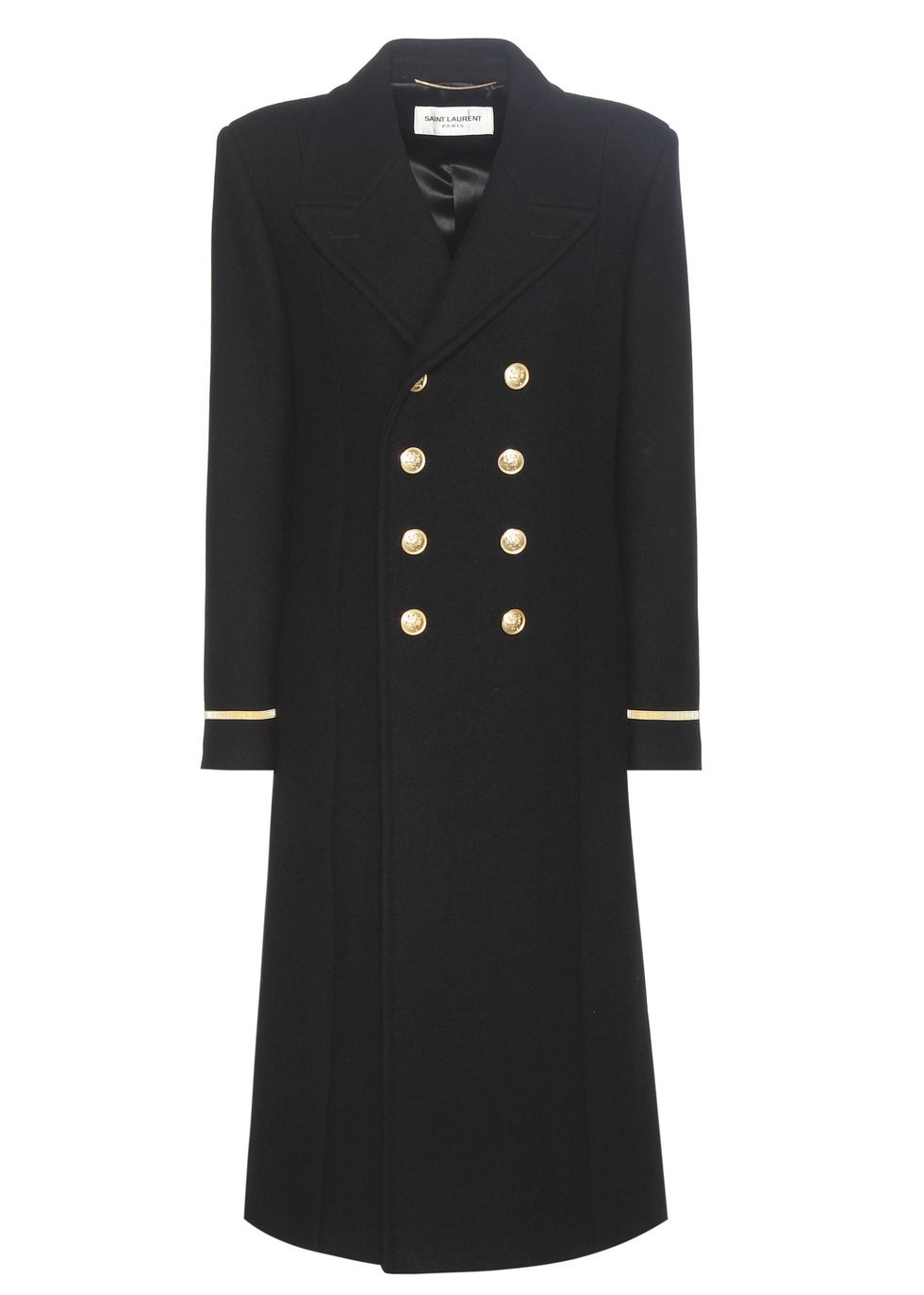 <p>Saint Laurent Wool Coat, $2,793 (originally $3,990); <a href="http://www.mytheresa.com/en-us/wool-coat-618662.html?catref=category" target="_blank" data-tracking-id="recirc-text-link">mytheresa.com</a></p>