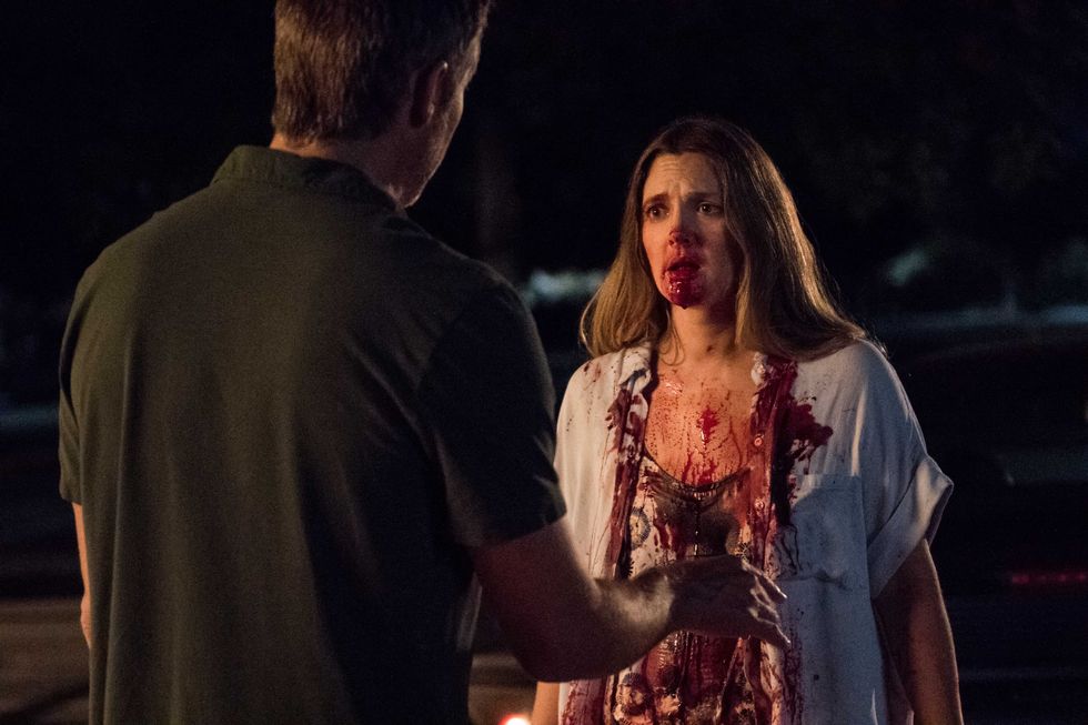 Timothy Olyphant and Drew Barrymore in Netflix's Santa Clarita Diet