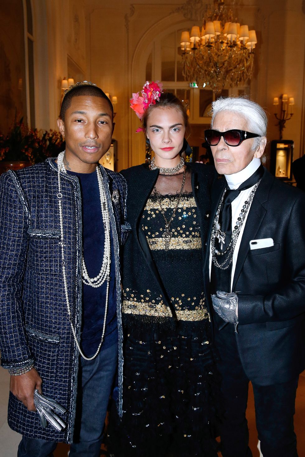 Pharrell Williams Loves Chanel Necklaces and Handbags