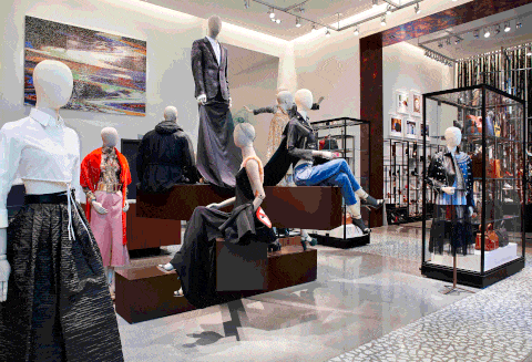 Retail, Fashion, Boutique, Collection, Bag, Outlet store, Shelf, Mannequin, Shelving, Display case, 