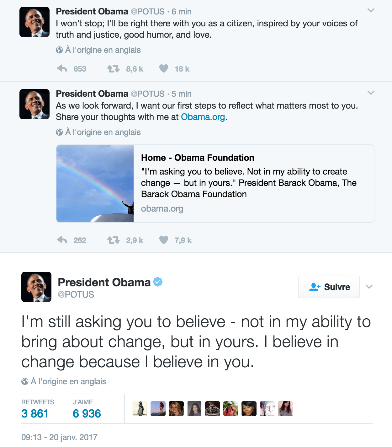 Barack Obama Sends Final Tweets From POTUS Twitter - President Obama On ...