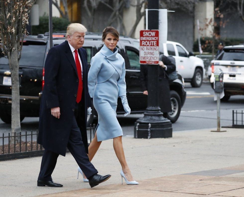 What Melania Wore For Inauguration Melania Trump Ralph Lauren Blue Suit 7246