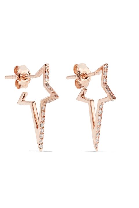 <p>Diana Kordas, Star Hoop Earrings, $2,135; <a href="https://www.net-a-porter.com/us/en/product/726883/diane_kordas/star-hoop-18-karat-rose-gold-diamond-earrings">net-a-porter.com</a></p>