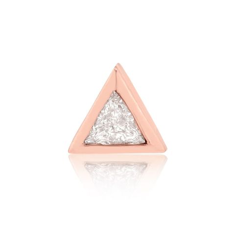 <p>S&amp;S Diamonds, Medium Trillion Rose Gold Diamond Stud, $310; <a href="http://www.stoneandstrand.com/jewelry/earrings/trillion-diamond-stud-medium-14k-rose-gold-white-diamond" data-tracking-id="recirc-text-link">stoneandstrand.com</a></p>