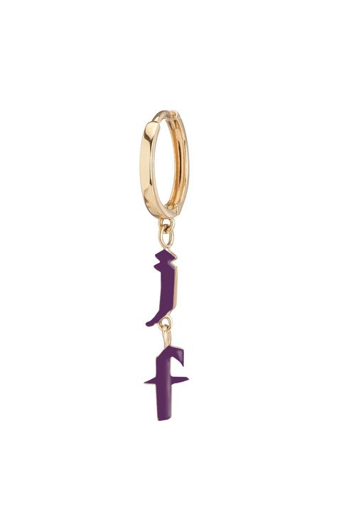 <p>
Jennifer Fisher Single Mini Interlocking Gothic Letter Huggie with Enamel, $600; <a href="https://jenniferfisherjewelry.com/single-mini-interlocking-gothic-letter-huggie-with-enamel">jenniferfisherjewelry.com</a></p><p><span class="redactor-invisible-space" data-verified="redactor" data-redactor-tag="span" data-redactor-class="redactor-invisible-space"></span></p>