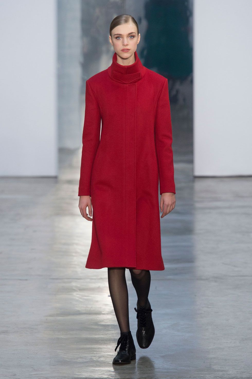 Carolina herrera wool store funnel neck coat