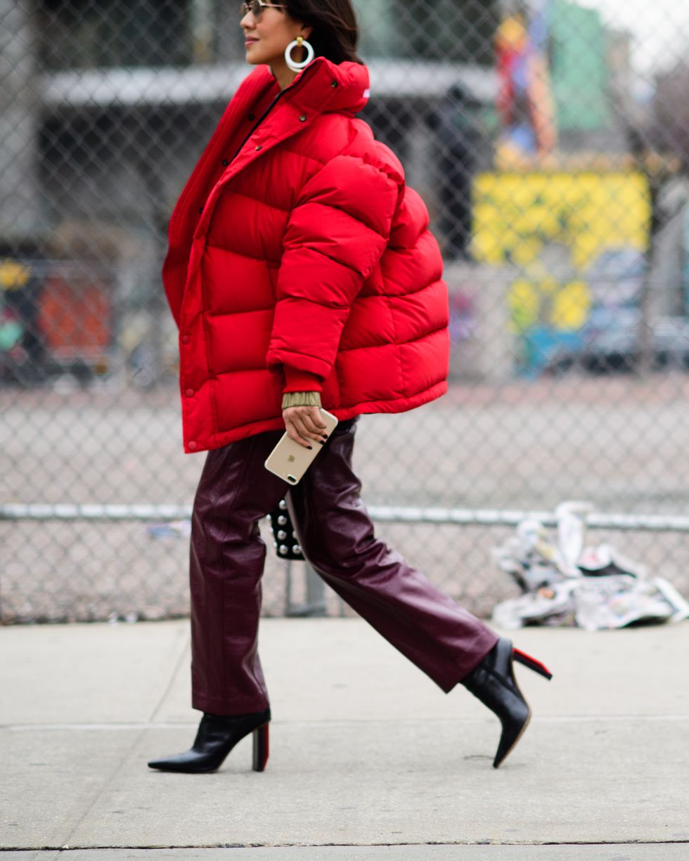 Clothing, Sleeve, Jacket, Textile, Outerwear, Winter, Street fashion, Fashion, Carmine, Maroon, 