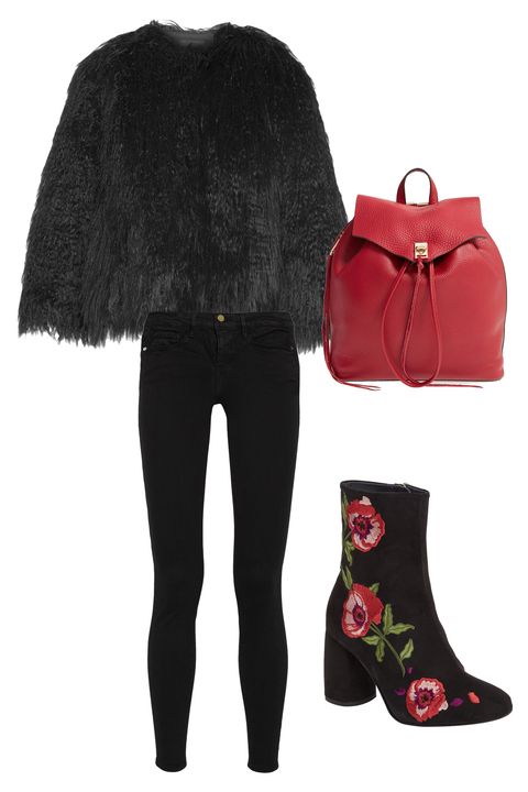 <p>Black skinny jeans allow celestial&nbsp;boots to be the star. Don't add a competitive print, but play with texture up top instead (and proportions—the bigger the coat, the better).</p><p><span class="redactor-invisible-space" data-verified="redactor" data-redactor-tag="span" data-redactor-class="redactor-invisible-space"></span></p><p><span class="redactor-invisible-space" data-verified="redactor" data-redactor-tag="span" data-redactor-class="redactor-invisible-space"></span></p><p><span class="redactor-invisible-space" data-verified="redactor" data-redactor-tag="span" data-redactor-class="redactor-invisible-space"><em data-redactor-tag="em"><em data-redactor-tag="em"><em data-redactor-tag="em">Topshop boots, $170,&nbsp;<a href="http://shop.nordstrom.com/s/topshop-madam-embroidered-bootie-women/4567862?origin=category-personalizedsort&amp;fashioncolor=BLACK" target="_blank" data-tracking-id="recirc-text-link">nordstrom.com</a></em><span class="redactor-invisible-space" data-verified="redactor" data-redactor-tag="span" data-redactor-class="redactor-invisible-space"></span><a href="http://shop.nordstrom.com/s/steve-madden-edit-embroidered-star-bootie-women/4536514?origin=category-personalizedsort&amp;fashioncolor=BLACK%20FABRIC" target="_blank" data-tracking-id="recirc-text-link"></a>; Frame jeans, $209, <a href="http://shop.nordstrom.com/s/frame-forever-karlie-skinny-jeans-film-noir/4244206?origin=keywordsearch-personalizedsort&amp;fashioncolor=FILM%20NOIR" target="_blank" data-tracking-id="recirc-text-link">nordstrom.com</a>; Theory jacket, $455, <a href="https://www.net-a-porter.com/us/en/product/801295/Theory/elstana-faux-shearling-jacket" target="_blank" data-tracking-id="recirc-text-link">nordstrom.com</a>; Rebecca Minkoff backpack, $325, <a href="http://shop.nordstrom.com/s/rebecca-minkoff-darren-leather-backpack/4459767?origin=category-personalizedsort&amp;fashioncolor=DEEP%20RED%2F%20LIGHT%20GOLD%20HRDWR" data-tracking-id="recirc-text-link">nordstrom.com</a></em></em><br></span></p>