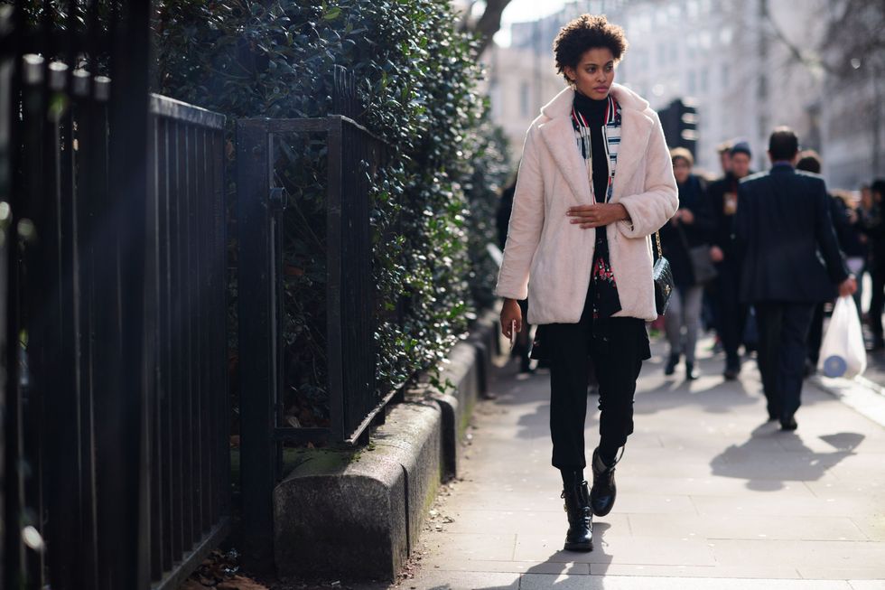 Trousers, Coat, Outerwear, Style, Street fashion, Street, Collar, Jacket, Bag, Snapshot, 