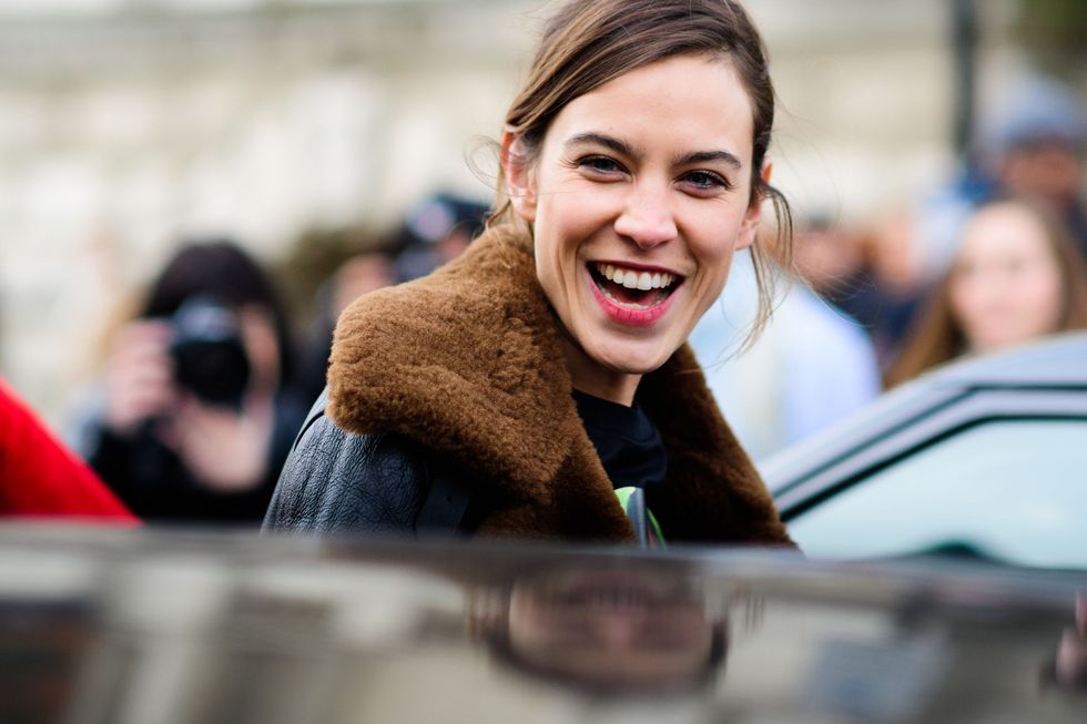 Eye, Happy, Facial expression, Street fashion, Tooth, Eyelash, Brown hair, Blond, Laugh, Portrait photography, 