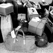 black and white suitcases