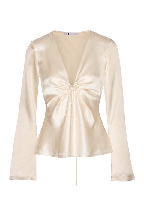 <p>
T by Alexander Wang Knotted Hammered Silk-Satin Blouse, $395; <a href="https://www.net-a-porter.com/us/en/product/856843/T_by_Alexander_Wang/knotted-hammered-silk-satin-blouse">net-a-porter.com</a></p><p><span class="redactor-invisible-space" data-verified="redactor" data-redactor-tag="span" data-redactor-class="redactor-invisible-space"></span></p>