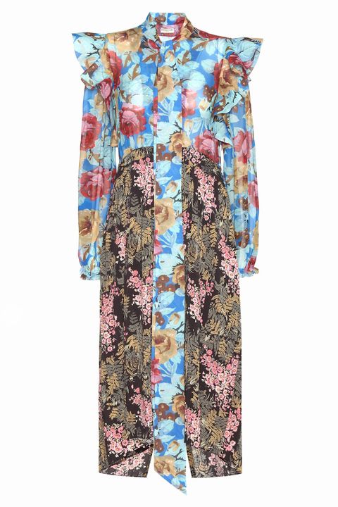<p>
Balenciaga Pleated Floral Printed Silk Dress, $3,740; <a href="http://www.mytheresa.com/en-us/pleated-floral-printed-silk-dress-665486.html?gclid=CIq9icfjsNICFYWIswodo-IPZg">mytheresa.com</a></p><p><span class="redactor-invisible-space" data-verified="redactor" data-redactor-tag="span" data-redactor-class="redactor-invisible-space"></span></p>