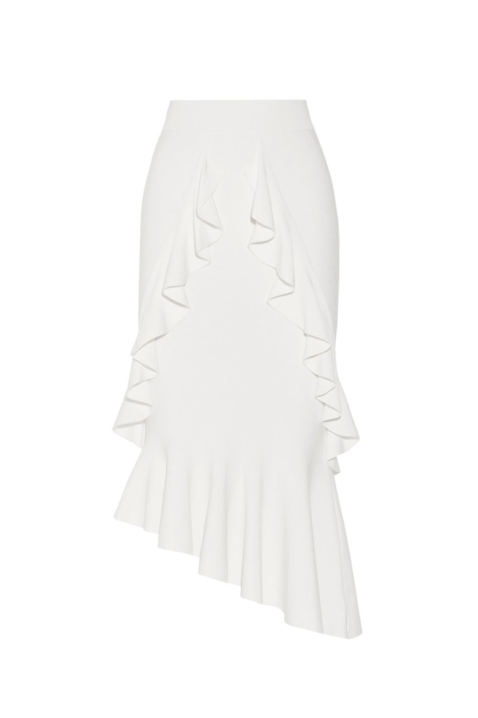 <p>Jonathan Simkhai Asymmetric Ruffled Stretch-Knit Midi Skirt, $475;&nbsp;<a href="https://www.net-a-porter.com/us/en/product/857610/jonathan_simkhai/asymmetric-ruffled-stretch-knit-midi-skirt" target="_blank" data-tracking-id="recirc-text-link">netaporter.com</a></p>