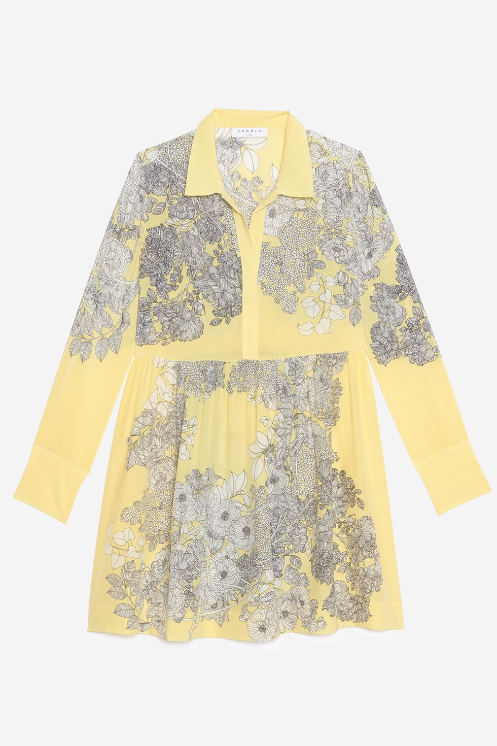 <p>
Sandro Silk Flora Dress, $495; <a href="http://us.sandro-paris.com/en/womens/dresses/100%25-silk-floral-dress/R5127E.html?dwvar_R5127E_c">sandro-paris.com</a></p><p><span class="redactor-invisible-space" data-verified="redactor" data-redactor-tag="span" data-redactor-class="redactor-invisible-space"></span></p>