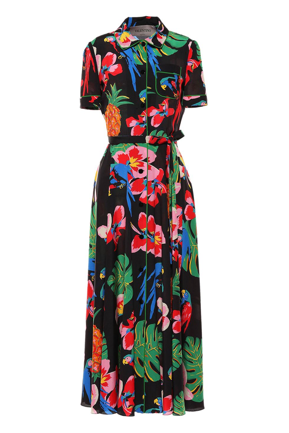 <p>
Valentino Printed Crepe de Chine Dress, $3,650; <a href="https://www.valentino.com/us/dresses_cod34698029tu.html">valentino.com</a></p><p><span class="redactor-invisible-space" data-verified="redactor" data-redactor-tag="span" data-redactor-class="redactor-invisible-space"></span></p>