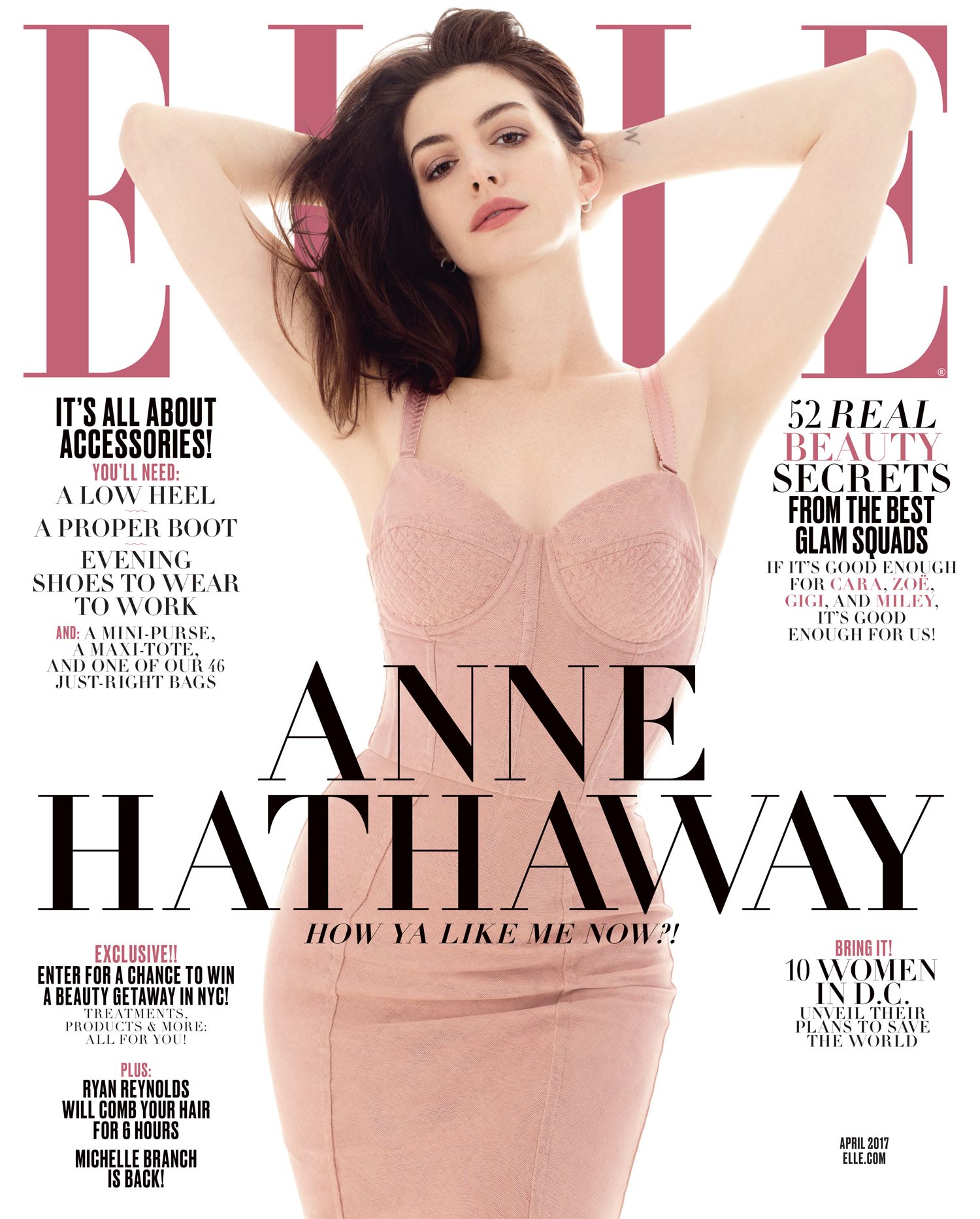 Anne Hathaway ELLE April 2017 Cover Story pic