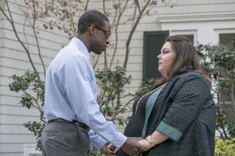 Sterling K Brown as Randall and Chrissy Metz as Kate in 'This Is Us'