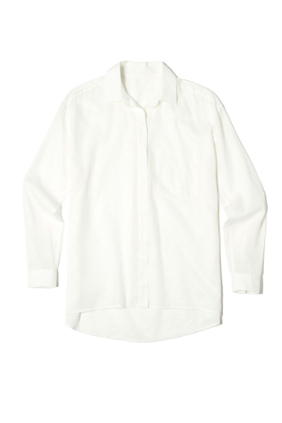 <p>A breezy white button-down&nbsp;can be styled in a ton of different ways: tuck, button, or knot it (or leave it open to fly freely in the breeze).&nbsp;</p><p><em data-redactor-tag="em" data-verified="redactor">Everlane The Relaxed Cotton Shirt, $65; </em><a href="https://www.everlane.com/products/womens-relaxed-poplin-shirt-white?collection=womens-tops" target="_blank" data-tracking-id="recirc-text-link"><em data-redactor-tag="em" data-verified="redactor">everlane.com</em></a></p>