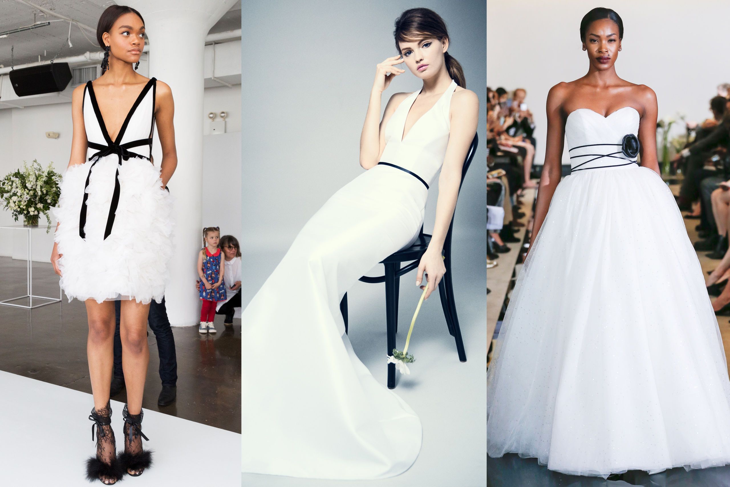 white dress with black accents