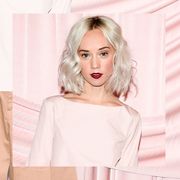 Pink, Hair, Clothing, Fashion, Skin, Shoulder, Beauty, Blond, Fashion model, Hairstyle, 