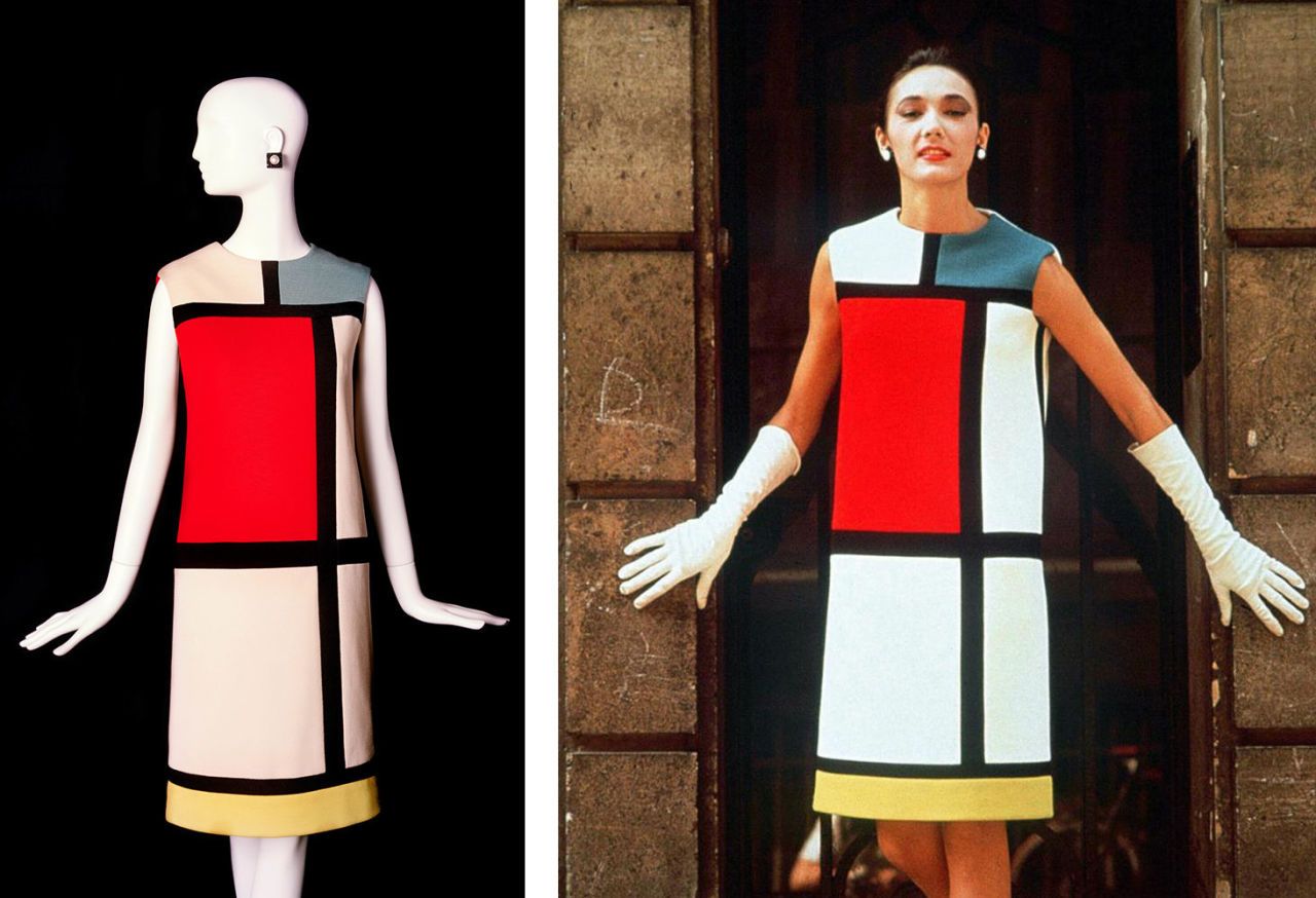 ysl color block dress