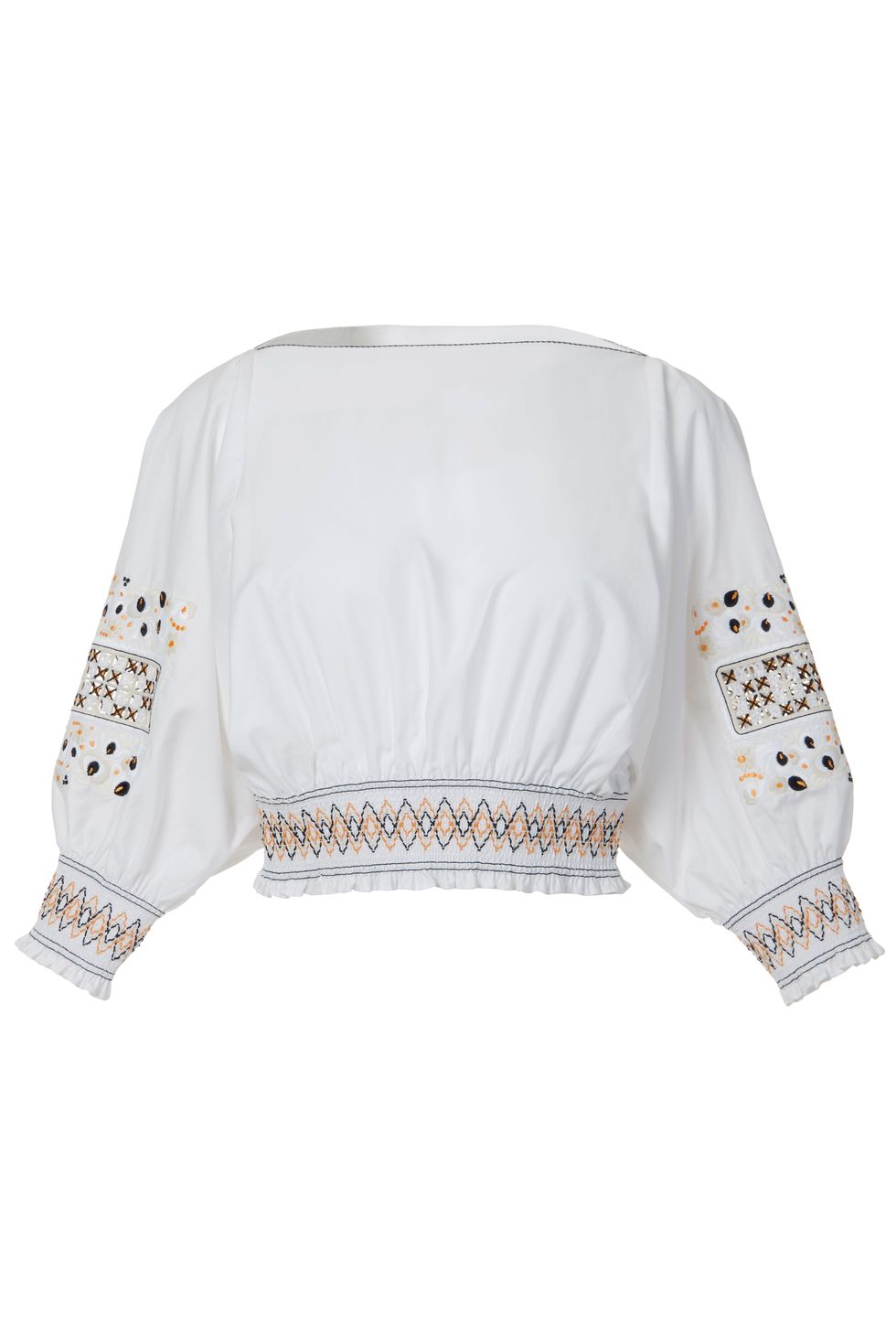 <p>Embroidery makes a laid-back shape feel more special than a basic cover-up.</p><p><em data-redactor-tag="em" data-verified="redactor">Tibi Embroidered Crop Top $375; </em><a href="http://www.tibi.com/shop/features/the-vacation-edit/cora-embroidery-cropped-top" target="_blank" data-tracking-id="recirc-text-link"><em data-redactor-tag="em" data-verified="redactor">tibi.com</em></a></p>