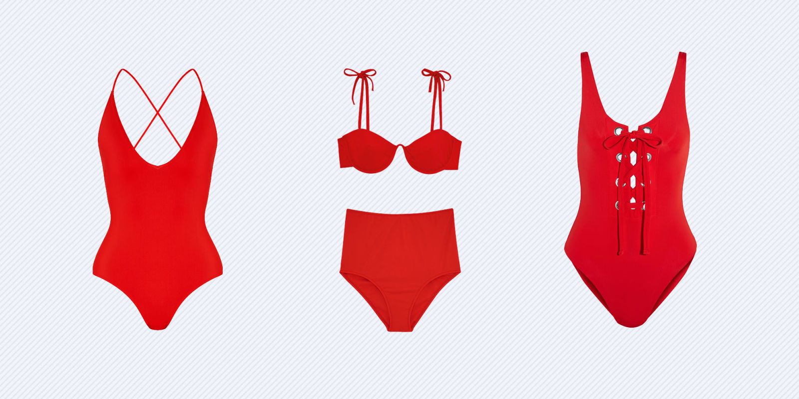 Plain red bathing suit online