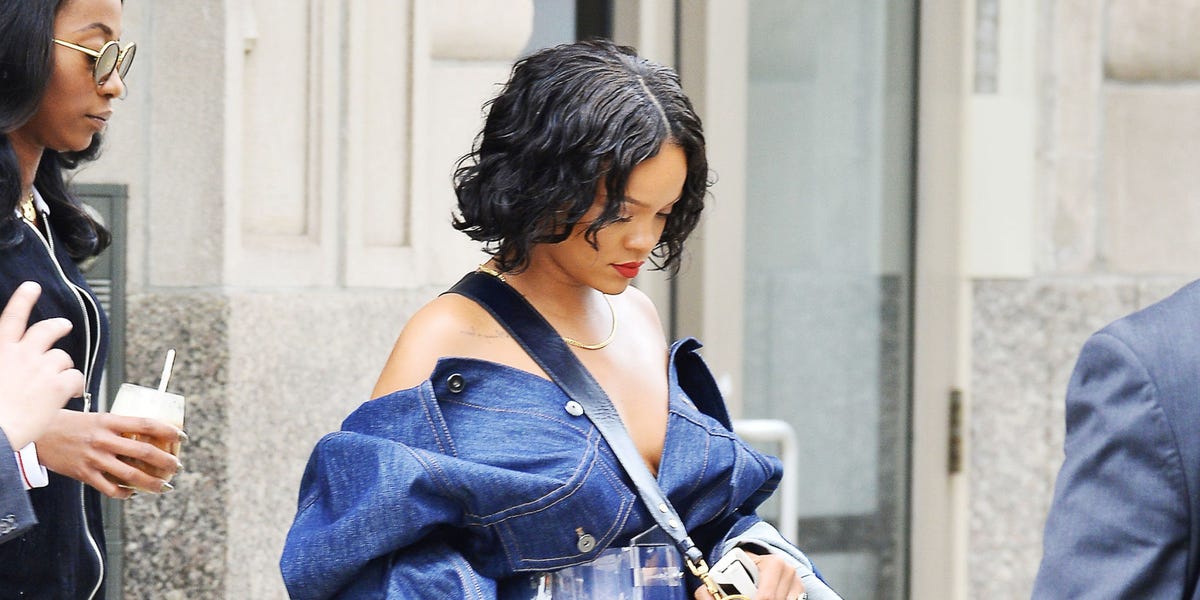 Rihanna Wears a Canadian Tuxedo With a Knee-Length Crotch