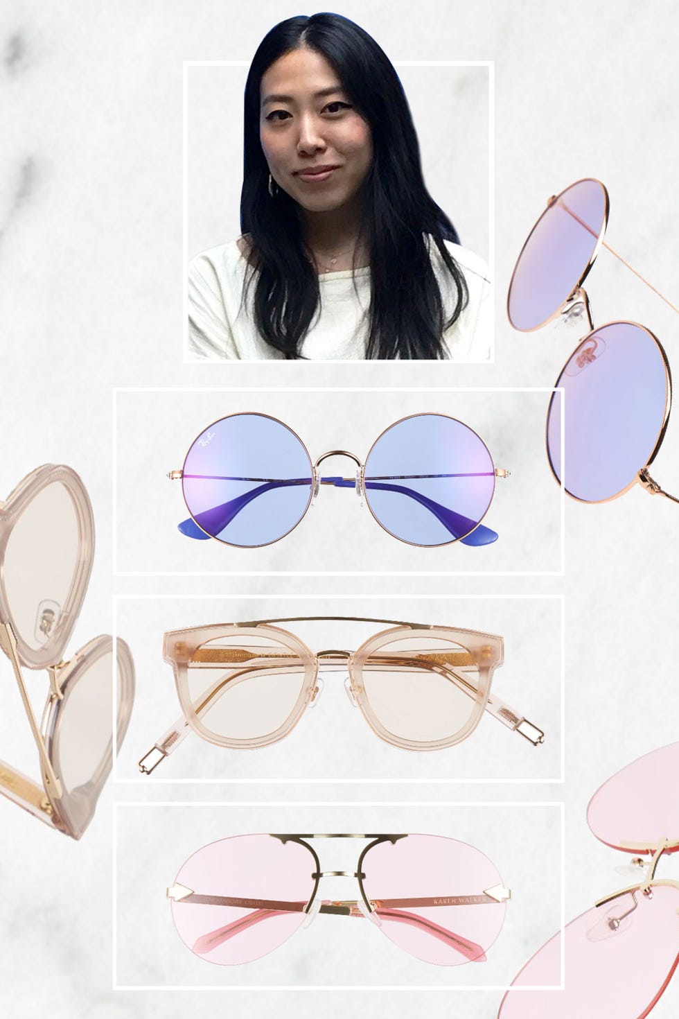 <p><strong data-redactor-tag="strong" data-verified="redactor">Sydney Oh, <a href="https://www.instagram.com/milkandclay/" target="_blank">@milkandclay</a> </strong></p><p> Part tomboy, part feminine dresser, there's good reason for New York-based ceramicist Sydney Oh's style dichotomy: "I work in fashion PR and moonlight as a potter, so a lot of what I wear is either put-together for meetings&nbsp;or a muddy&nbsp;jumpsuit." But when it comes to her accessory choices, she's very one-sided, "Living in N.Y.C. requires a lot of walking, so I've&nbsp;ruled out heels and&nbsp;embrace flats as my footwear of choice." Another extra she's adding to her ensemble this summer: pastel-tinted shades.&nbsp;"Today I noticed even&nbsp;street stalls are starting to sell them and summer is around the corner, so get ready."&nbsp;<br></p><p><em data-redactor-tag="em" data-verified="redactor">From top: Ray Ban sunglasses, $165, <a href="http://www.ray-ban.com/usa" target="_blank">ray-ban.com</a>; Tilda Swinton x Gentle Monster sunglasses, $286, <a href="http://www.gentlemonster.com/shop/ver1_detail.php?it_id=1474956802&amp;cata=c0" target="_blank">gentlemonster.com</a>; Karen Walker sunglasses, $203,</em><a href="https://www.karenwalker.com/search?q=love+hangover" target="_blank"><em data-redactor-tag="em" data-verified="redactor">karenwalker.com</em></a></p>