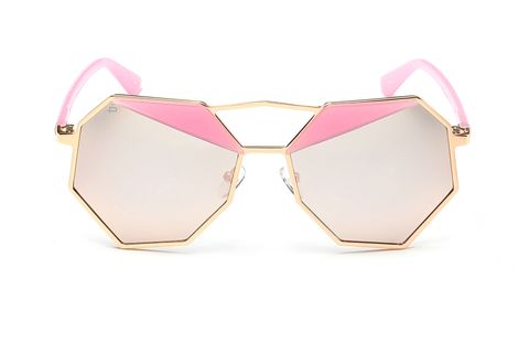 Eyewear, Glasses, Sunglasses, Pink, Yellow, Fashion accessory, Bow tie, Vision care, Personal protective equipment, Beige, 