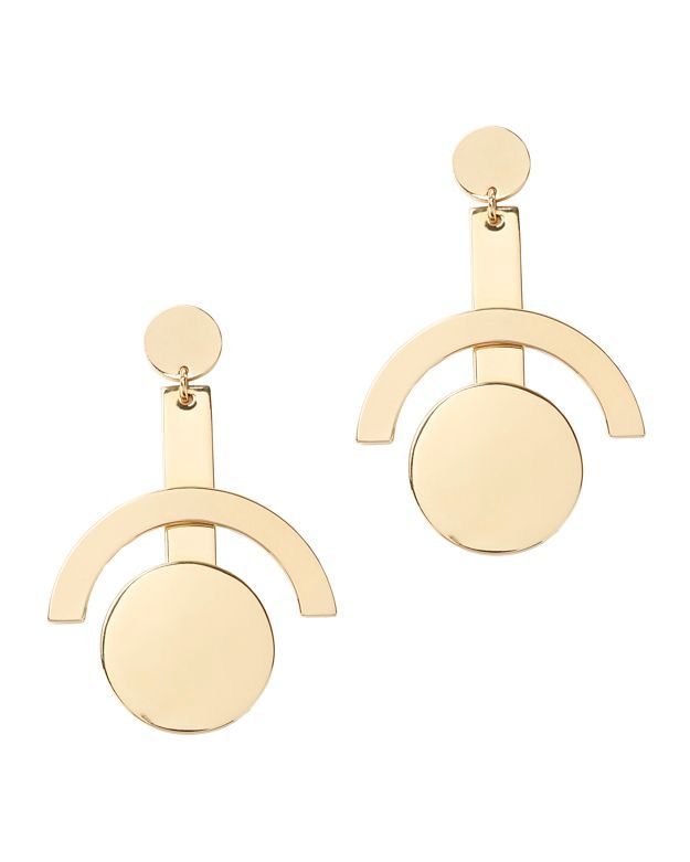 Circle, Beige, Brass, Symbol, Earrings, 