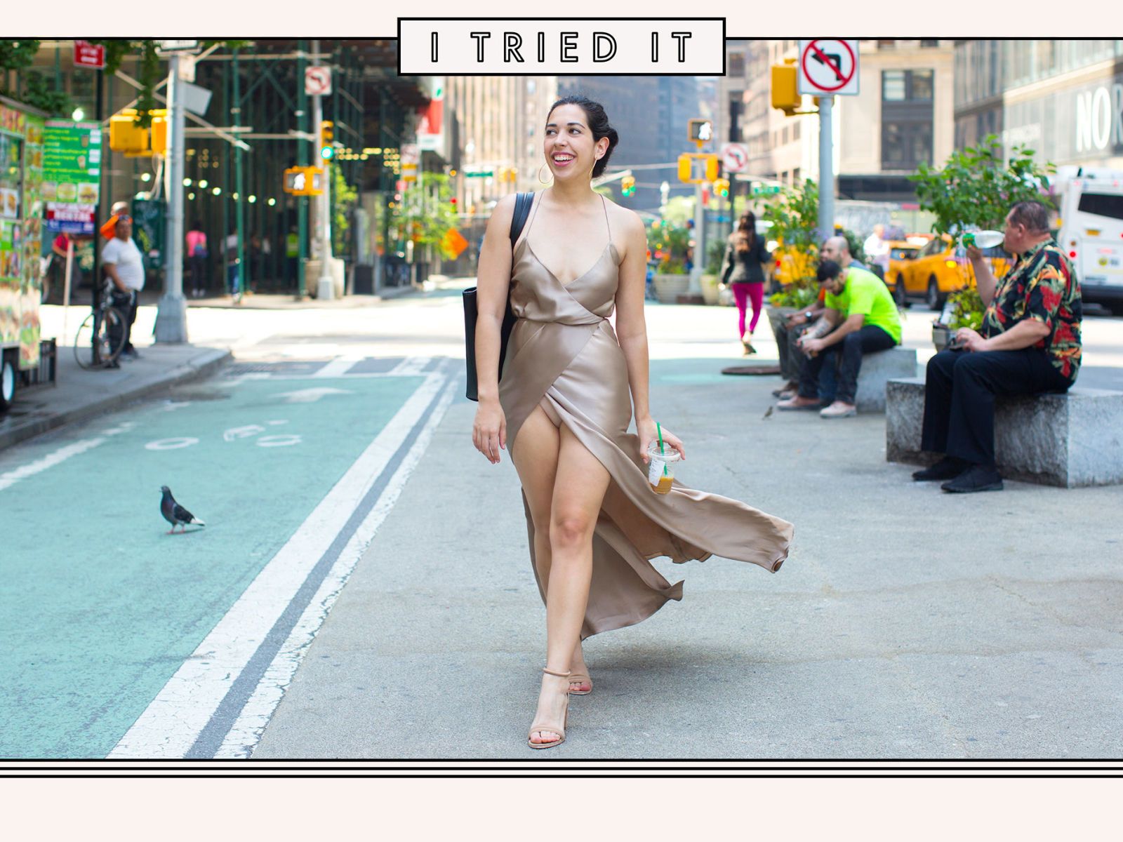 I Tried Wearing a High Slit Dress Like Bella Hadid image picture