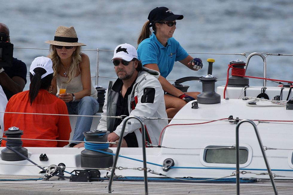 Russell Crowe bored on a boat