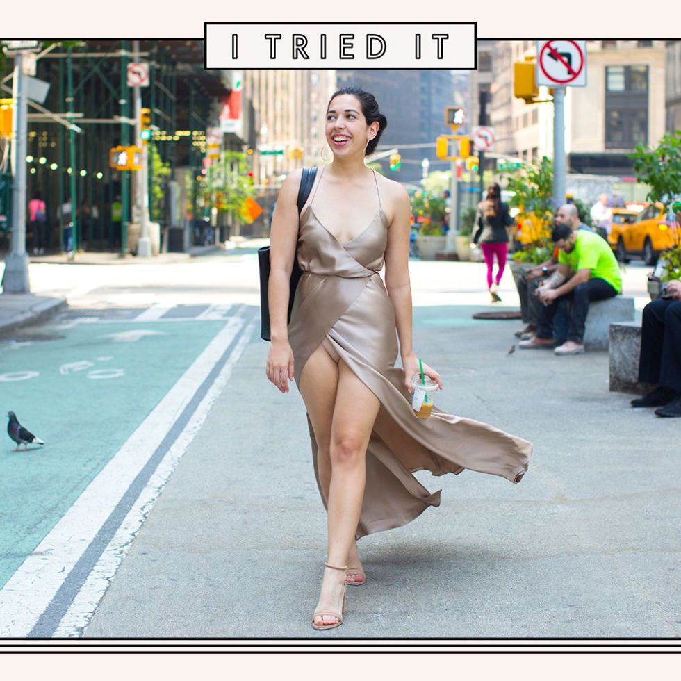 I Tried Wearing a High Slit Dress Like Bella Hadid