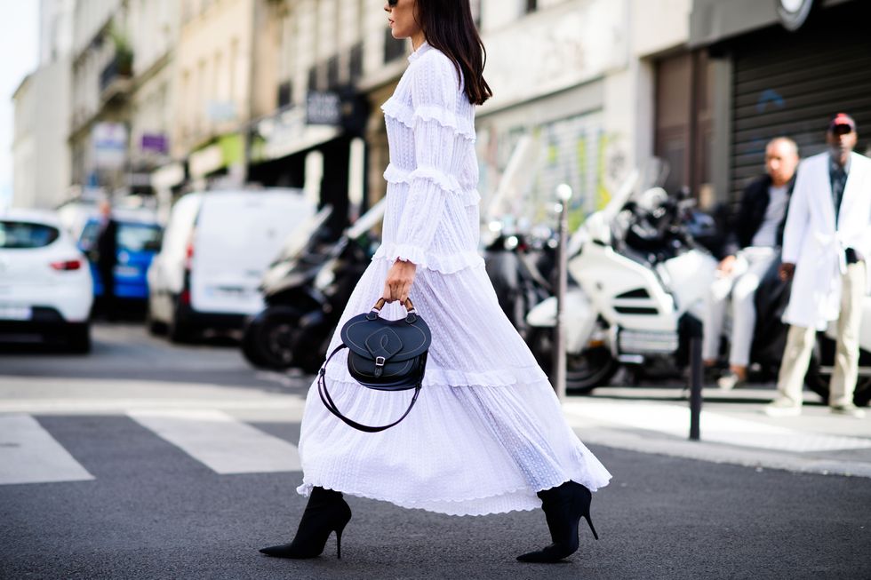 White, Street fashion, Photograph, Fashion, Clothing, Pink, Shoulder, Snapshot, Footwear, Black-and-white, 