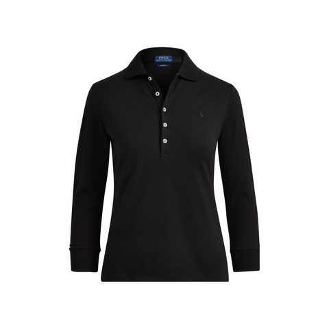 Clothing, Black, Sleeve, Collar, Outerwear, Long-sleeved t-shirt, T-shirt, Button, Shirt, Top, 