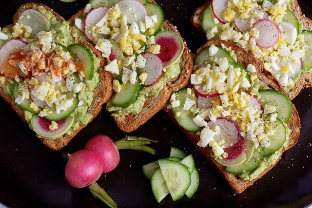 Slices of avocado toast