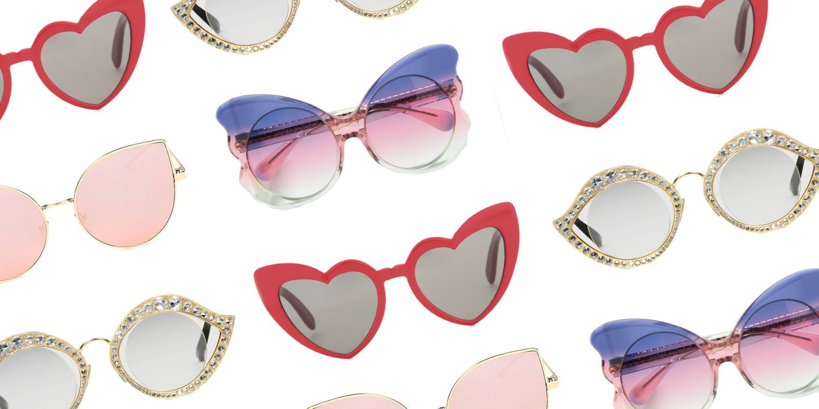 Sabrena Prism Heart Cat Eye Sunglasses