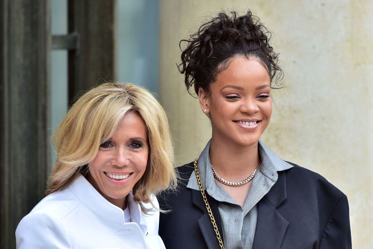 Rihanna Meets Brigitte Macron Rihanna Meets With French President Macron In Paris